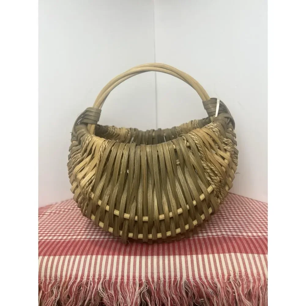 Handmade Vera Oxendine Basket Charleston SC Split Reed Folk Art Primitive